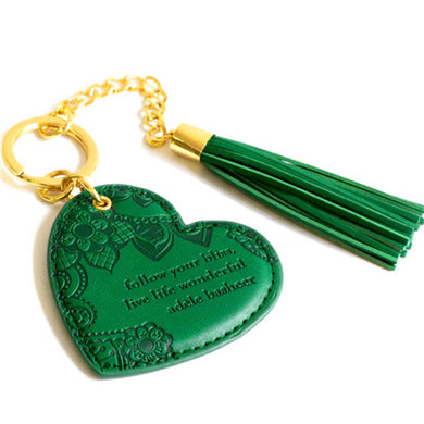 Keychain - Faux Leather Monstera