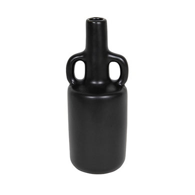 Vase - Kaniva BLACK dbl handle narrow 21cm
