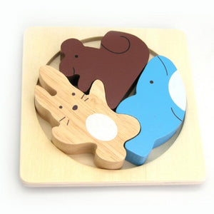 Puzzle - wooden stacking Whale & Friends