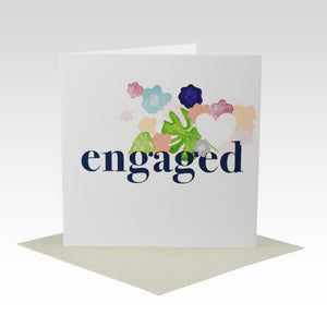 Card - Engaged bold floral