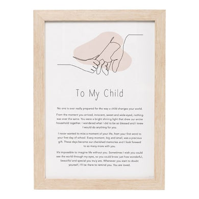 Plaque - Gift of words To My Child